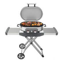 Electronic Roadtrip Portable BBQ Gas Grill Outdoor Camping Black X Shape Portable Charcoal Table Folding GAS BBq Grill